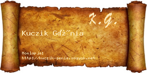 Kuczik Génia névjegykártya